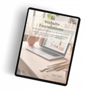 Website Foundations Guide cover displayed on Ipad