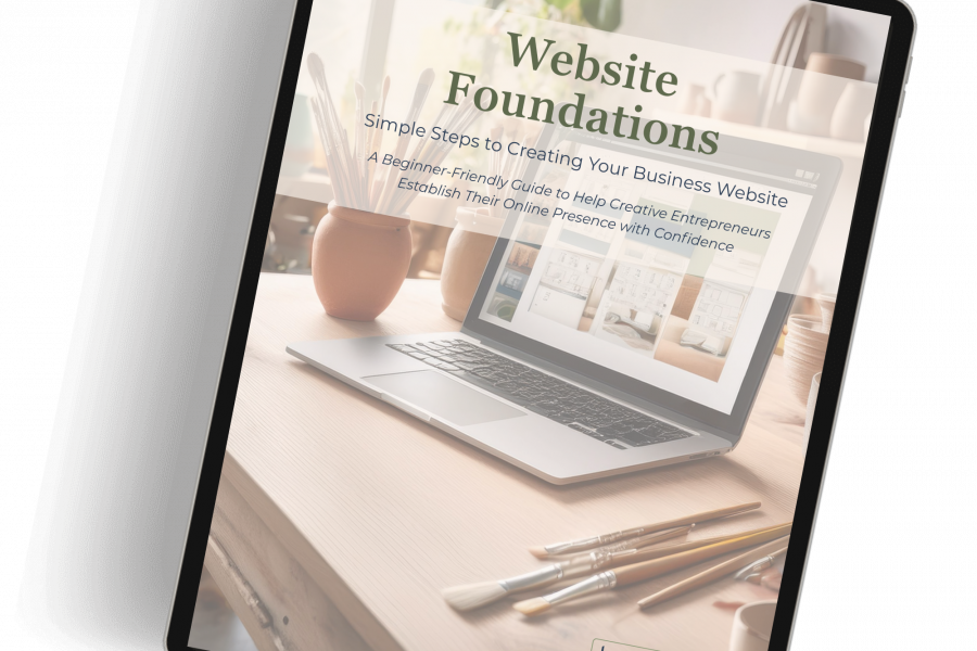 Website Foundations Guide cover displayed on Ipad