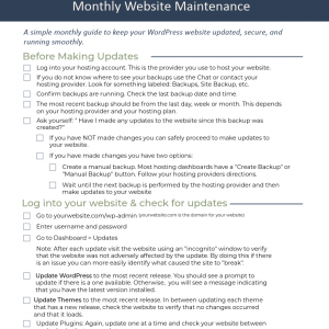 WordPress Website Maintenance Checklist