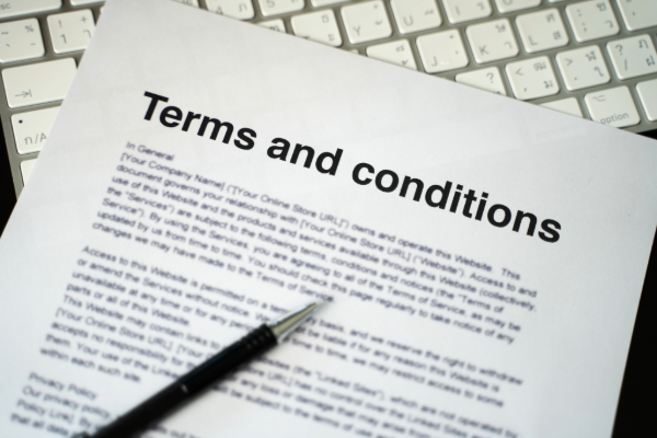 Terms and Conditions legal document